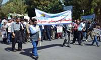 حضور مسئولین و کارکنان دانشگاه در راهپیمایی روز قدس به روایت تصویر